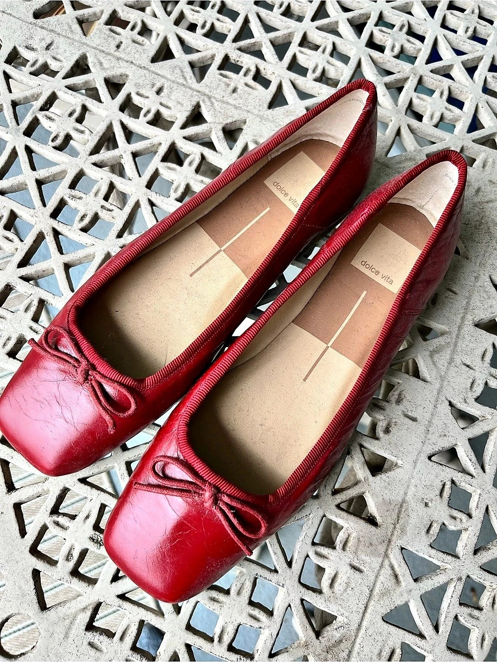 NEW DOLCE VITA Red Bow Ballet Flats